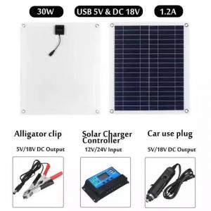 Small 30W Portable Folding Solar Panel Kits , Solar Energy Panels With Controller