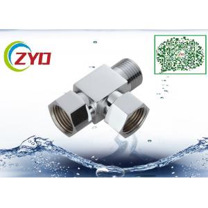 China 1/2MX1/2FX1/2F Brass Chrome Plated Three Way One Inlet Two Outlet Shower Faucet Diverter Bathroom Toilet Flushing Valve supplier