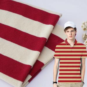 China Wrinkle Resistant Cotton Pique Fabric D022-1 260g Breathable Knit Stripe Cloth supplier