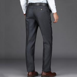 Men's Mid Waist Khaki Pleated Formal Trousers in 100% Linen and British Office Style
