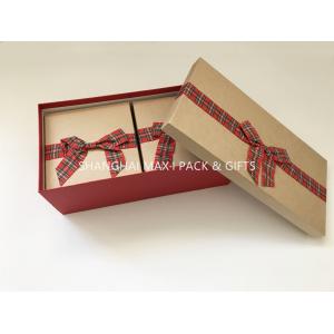 Fancy Empty Xmas Gift Boxes With Ribbon Bow Tied , Candy Christmas Gift Wrap Boxes