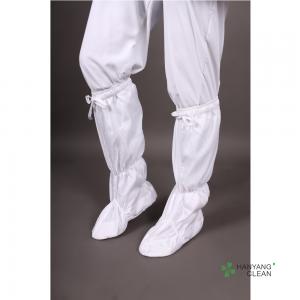 China New Arrives Cleanroom Soft Sole Static Dissipative White With Stripe Antistatic ESD Knee Sock Boots supplier
