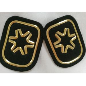 China Black And Gold Embossed 3D Rubber Patches Custom  Badges For Soprtswear supplier