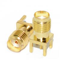 China Gold Plated Sma Female Jack Bulkhead Rf Coax Connector For Dip Pcb Mount on sale