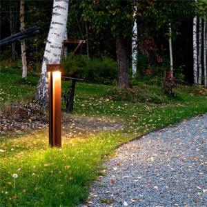 Rustic Red Garden Lights Corten Steel Outdoor Lights Box Metal Outdoor Lamp  10Watt