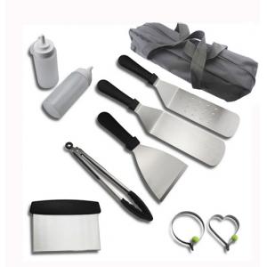 10PCS BBQ Grill Griddle Accessories Set Include Spatula Set With Carry Bag For Cooking Camping