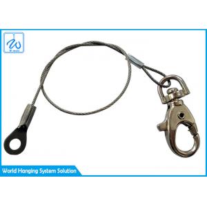 Steel 1.5mm Eye Loop Wire Rope Siling Wire Rope Lanyard With Carabiner