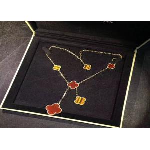 Genuine Yellow Gold Van Cleef Jewelry , Magic Alhambra Necklace 6 Motifs jewelry manufacturer in china