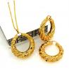 Vintage jewelry Pendants Necklaces Earrings Set For Women 18K Real Gold Plated