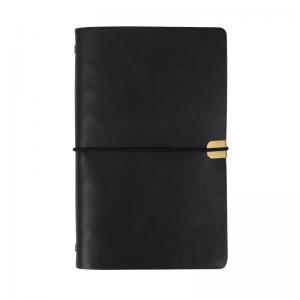 A5 Size Vintage Strappy Notebook Soft Leather Loose Leaf Notebooks Customizable With Pen
