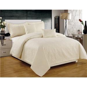 Solid Quilts Ultrasonic Embossed 5pcs Quilt set Twin Full Queen King Size Cotton Touch Brushed