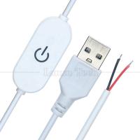 China 5V 1mオンオフ スイッチコントローラ USBから開いたワイヤー端ケーブル 3w 5w LEDストライプライトランプのためのタッチディマー on sale
