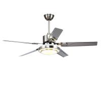 China Silver 52in DC Motor Ceiling Fans With Lights / 5 ABS Blades on sale