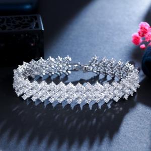 Crystal Adjustable Bracelet Bangle for Women Gold Silver Color Wedding Bracelets & Bangles Jewelry Gift