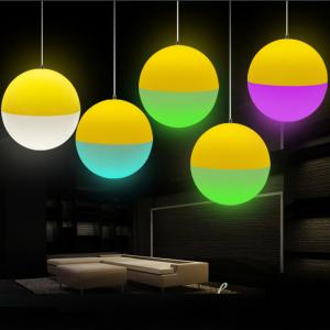 Remote Control LED Glow Ball Light Pendant Double Color For Holiday