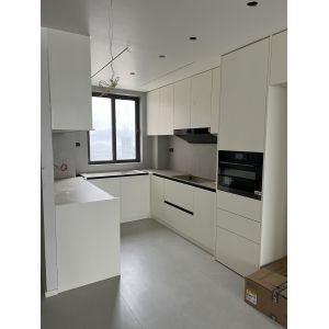 China Luxury Modular U-Shape Kitchen Cabinet With Adjustable LED Color Temperatures wholesale