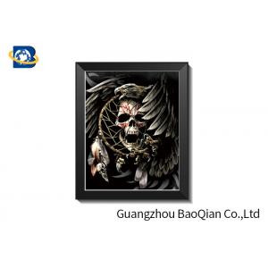 China ODM 3D Picture Lenticular Printing Skull With Frame Deep Effect 0.65 mm PET Material supplier