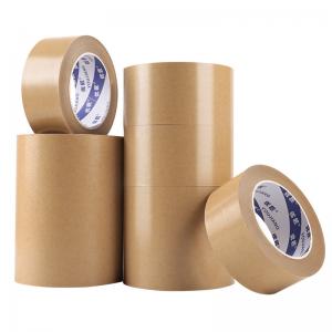 China Self Adhesive Kraft Packing Tape Paper Parcel Tape Jumbo roll Waterproof supplier