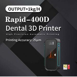 Rapid 400D Industrial SLA 3D Printer 25um 17μM For Dental Restoration Model Printing