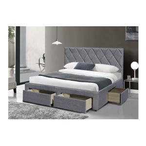 OEM King Size Tufted Storage Bed Velvet Fabric With Four Storage Drawers
