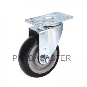 Black Polyurethane Caster Wheel 4 Inch 100mm PU Wheels Medium Duty