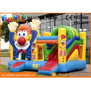 China Children Game Clown Inflatable Bouncer Slide For Backyard / Zoo / Water Park supplier