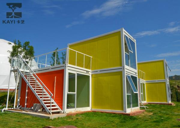 Art Decorative Prefabricated Container House , Vacation Prefab Sea Container