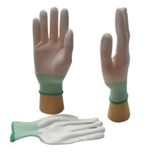 Antislip White Polyester Pu Palm Gloves For Industry S M L XL XXL