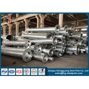 Hot Roll Steel Electric Pole , Transmission Steel Pole With Flange Connection