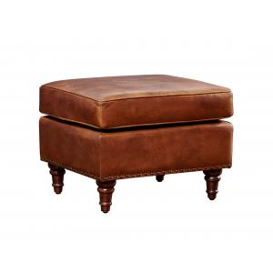 Almacenamiento de cuero Ottoman de Brown del vintage de la sala de estar de los muebles retros del cuero con las piernas de madera 