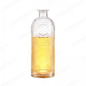 China Super Flint Round Liquor Bottle for Vodka Whisky Champagne Spirit Glass Bottle Clear supplier