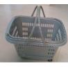 Stackable Rolling Plastic Hand Shopping Basket / Grocery Basket With Wheels