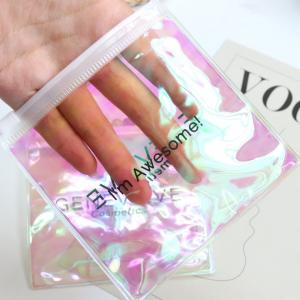 Customized Brand Logo Colorful PVC Bag Eye Shadow Jewelry Cosmetic Make up Bag With Zipper Holographic PVC Bag