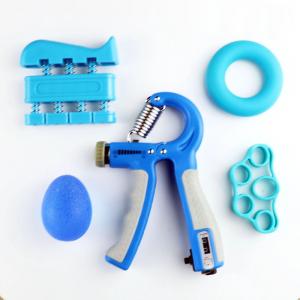 China Adjustable Hand Grip Strengthener Set Counting Grip with Five Fingers Rehabilitation Training Silicone hand Ball strengt supplier