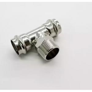 China Dvgw V Profile 304 Stainless Steel Press Fittings Male Threaded Tee supplier