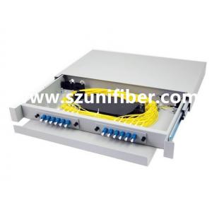 China 1U 19 Sliding Fiber Optic Patch Panel Durable With 2 Removable Adapter Plate supplier