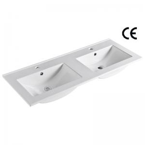 600MM Vanity Top Bathroom Sink Countertop Glaze Smooth Double Vessel