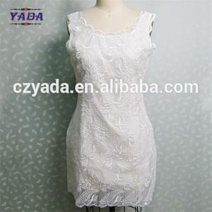 Ladies summer women sexy dresses ladies western designs with embroidery organza dress