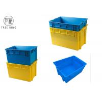 China Aquaculture Collapsible Plastic Crate ，Plastic Fish Bins With Solid Base And Sides on sale