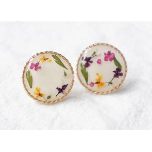 The Secret Garden Anniversary Gift Dry Mixed Flowers Woman Fashional Earstuds With 925 Silver