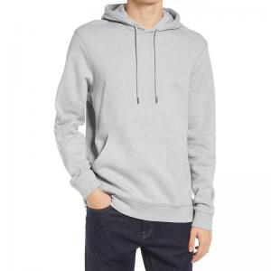 China Wholesale Fashion Softness 100% Cotton Light Grey Jogging Gym Hoodie Sweatshirts for Men supplier