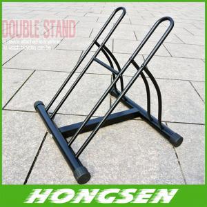 China Two position steel bicycle wheel racks stand for parking supplier