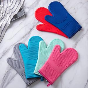 Odorless Practical Silicone Baking Mitts , Flexible Silicone Hand Gloves For Oven