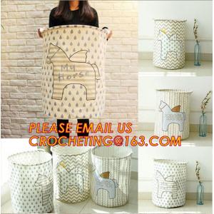 canvas fabric collapsible laundry bag or basket with cotton handles folding laundry basket with handle