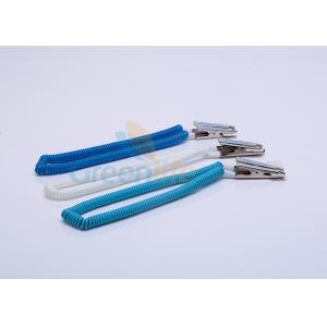 China Plastic EVA Coil Tool Lanyard Dental Stretchy Coiled Cord 2*8*300MM With Crocodile Clip supplier