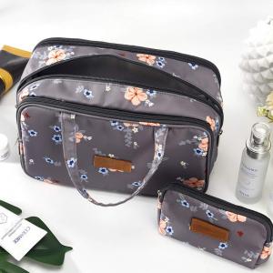 China Water Resistant Floral Nylon Toiletry Bags For Girl supplier