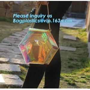 China handbags pvc shoulder bag for ladies zipper waterproof pvc bag, transparent PVC shoulder bags, fashion laser handbag PVC supplier