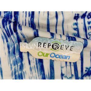 Custom Digital Printed Fresh Blue Activewear Knit Fabric Recycled UV Protect