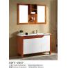 China Modern Wooden Square Sinks Bathroom Vanities With Ceramic Basin 80cm wholesale
