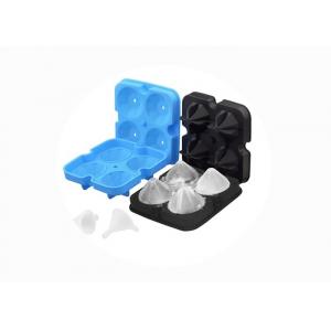 China 4 Holes Diamond Ice Cube Tray , Silicone Diamond Ice Mold OEM / ODM Accept supplier